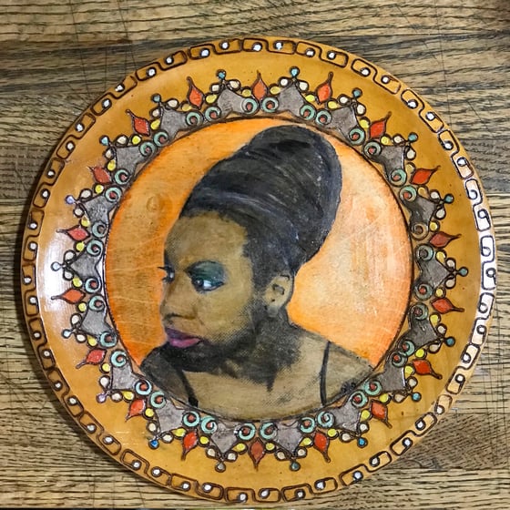 Image of Miss Simone 6”Wooden Plate 