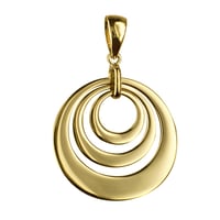 Image 1 of Triple Disk Engraving Pendant - Yellow Gold