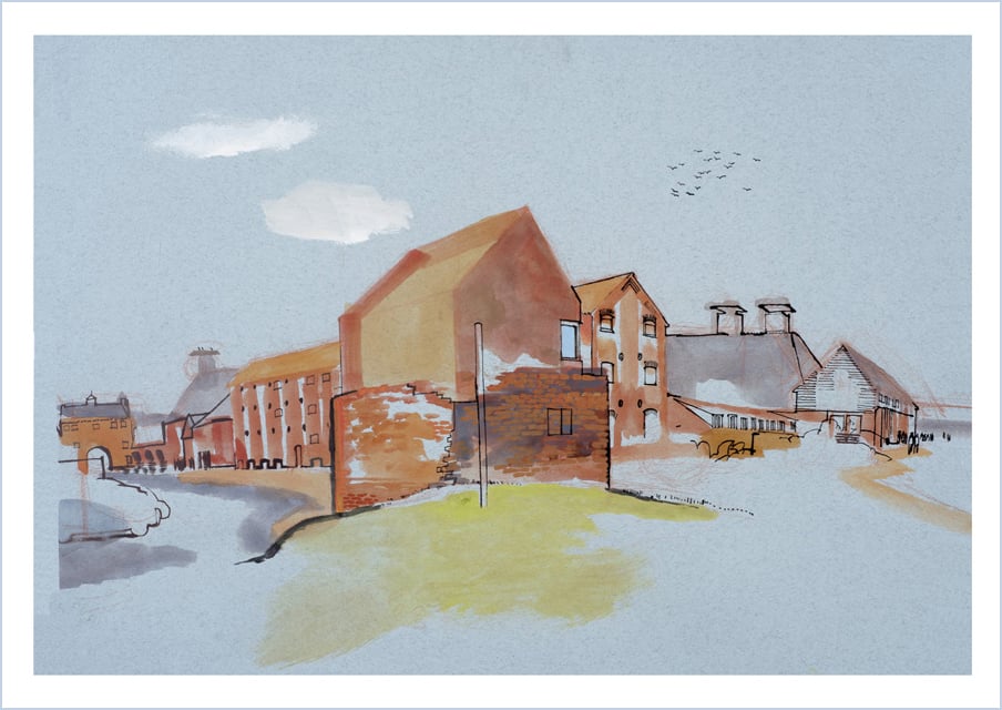 Image of Dovecote at Snape Maltings - greetings card 