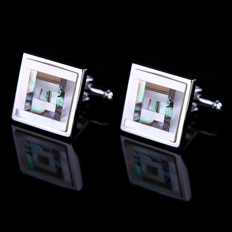 Image of ABALONE  & PEARL CUFF LINKS 
