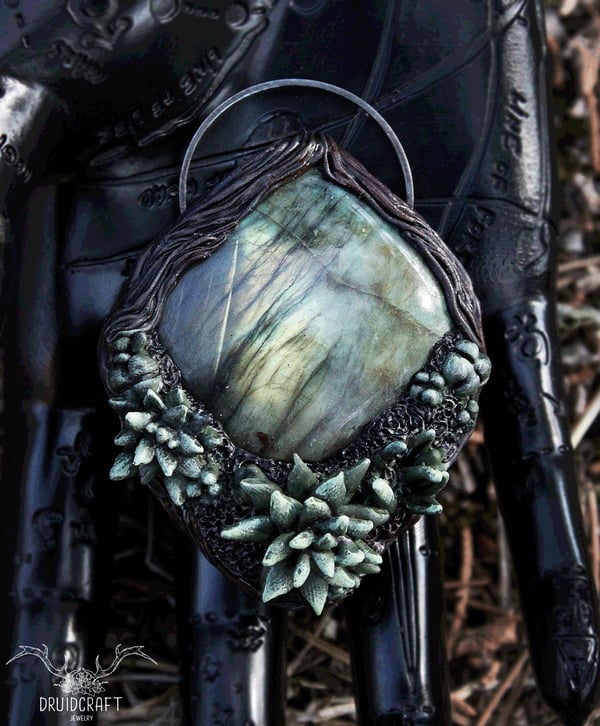 Image of Labradorite Necklace with Succulents