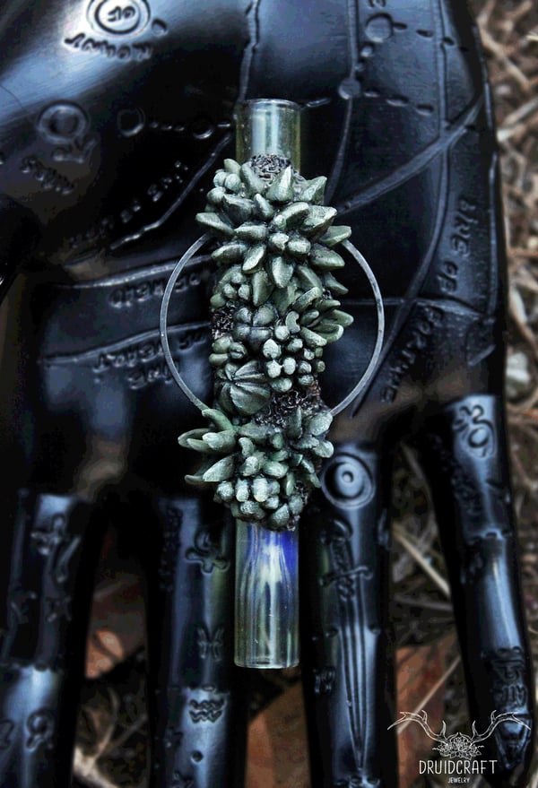 Image of Chillum/ Glass Pipe Necklace with Succulents