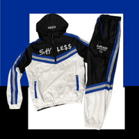 Image 2 of SayLess Windbreaker Set (Blue, White, and Black)