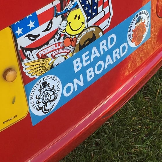 Image of The British Beard Club Beard On Board Bumper Sticker