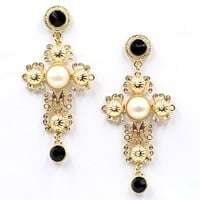 Goldtone Cross Earrings