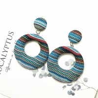 Multicolor Trendy Fabric Stripe Earrings   