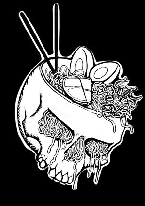 Image of Ramen Skull Shirt