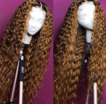 Image of ombre red brown lace front wig