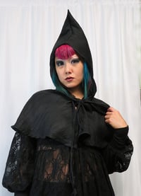 Image 1 of Pointy Linen Cape Hood