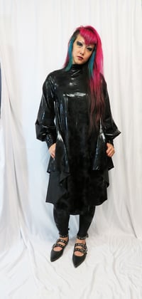 Image 2 of Antique Foil Black Bishop Sleeve dress