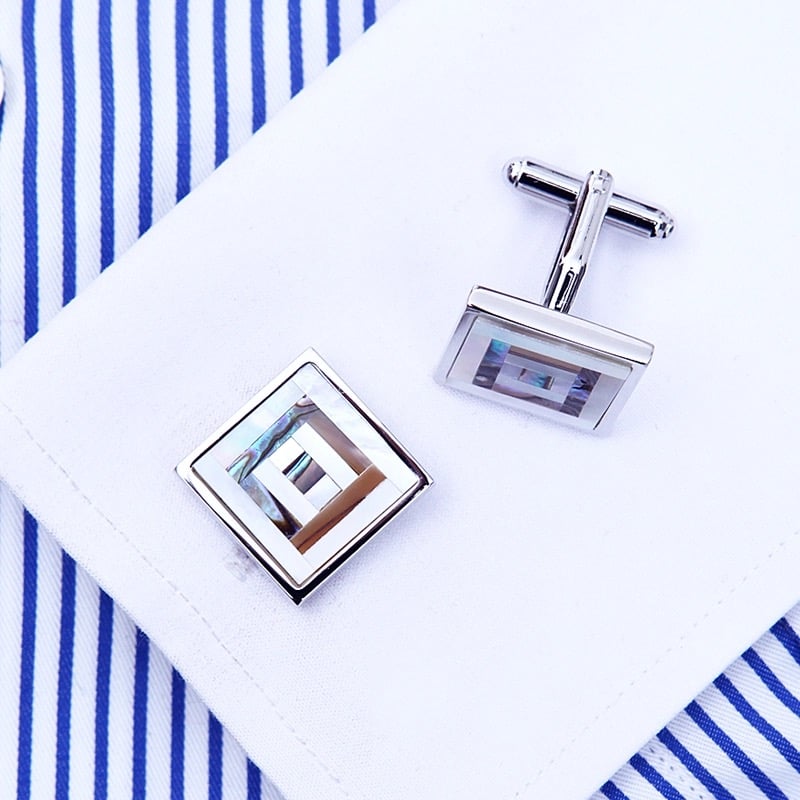 Image of ABALONE  & PEARL CUFF LINKS 
