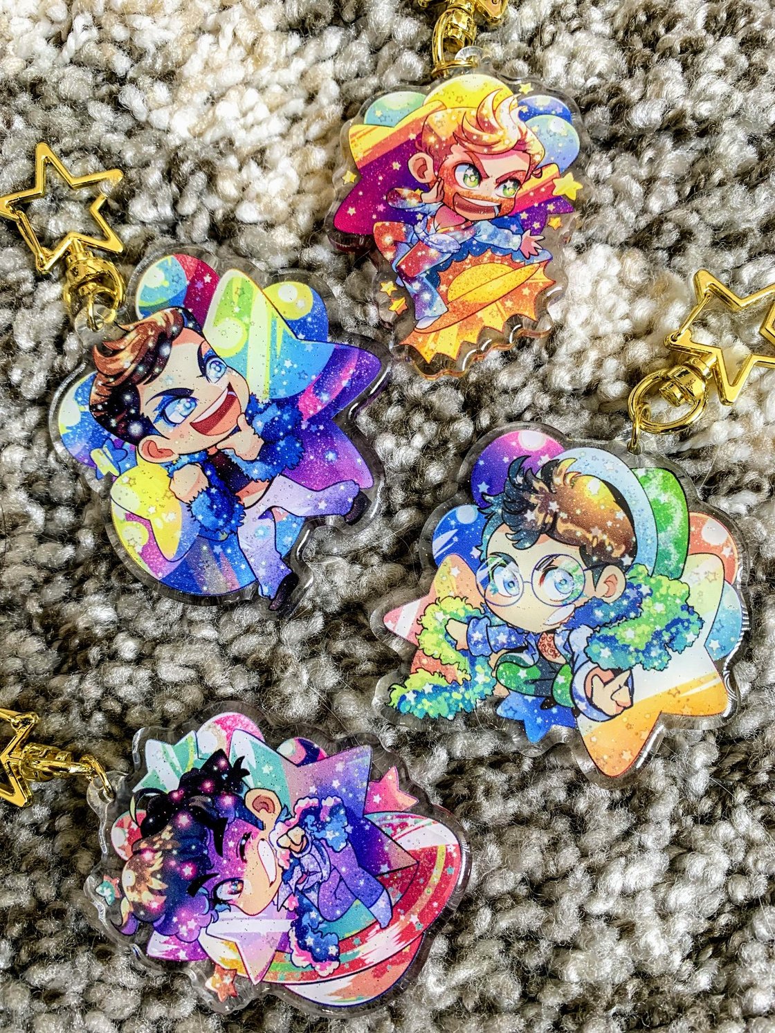 Image of [PREORDER] 2.5" Try Guys Tour Acrylic Charms 
