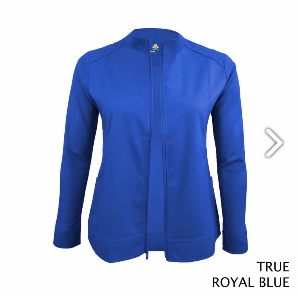 WOMEN'S SOFT STRETCH FRONT ZIP WARM-UP SCRUB JACKET