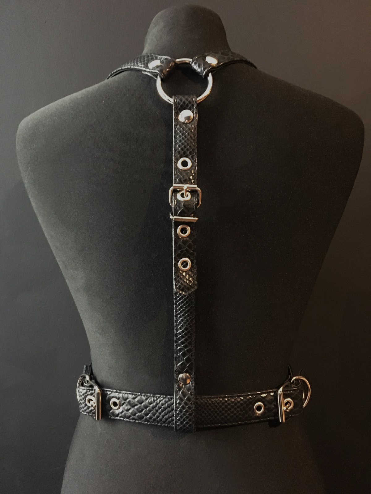 Gotte harness vegan snakeskin