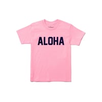 ALOHA TEE SOFT PINK AND NAVY
