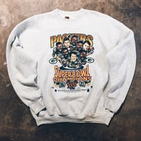 Original 1997 Green Bay Packers Super Bowl Caricature Crewneck Sweatshirt.