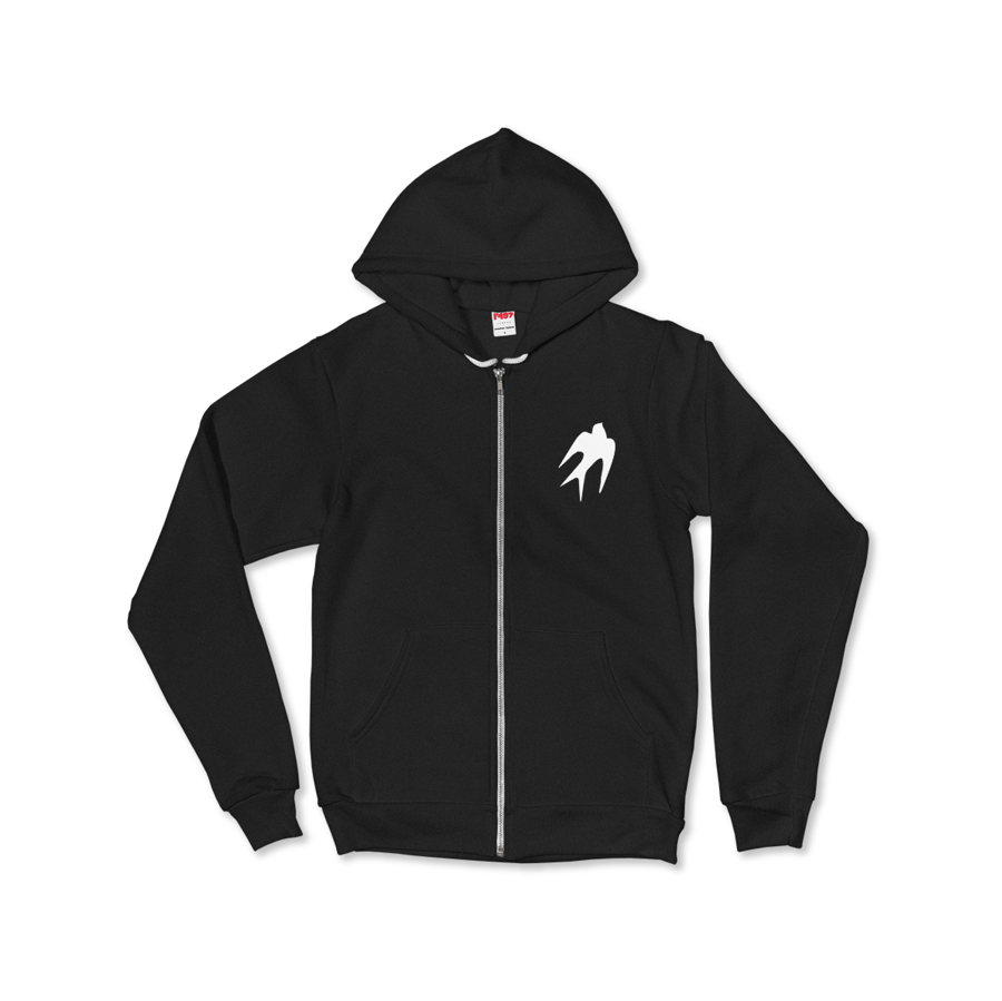 Image of Swallow Zip Up Hoodie (Black/Unisex)