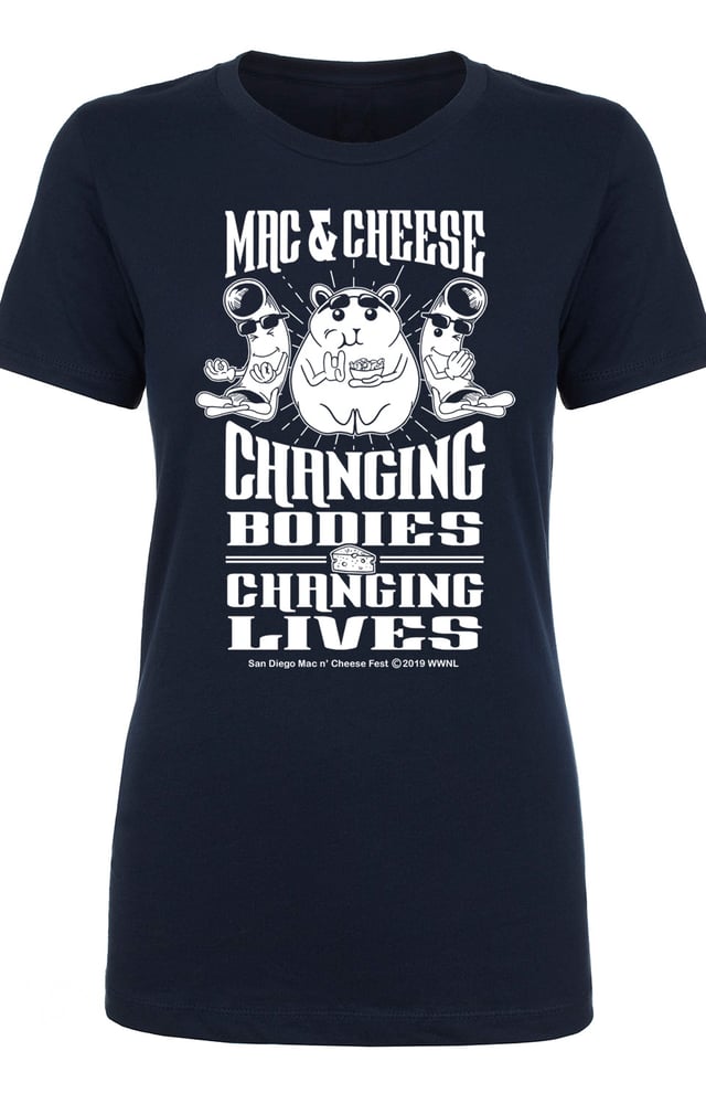 Image of MAC N CHEESE, CHANGING BODIES & LIVES_WOMENS_NAVY