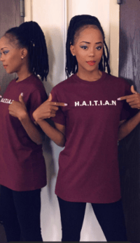 Image 2 of BURGUNDY SHIRT WITH WHITE PRINT