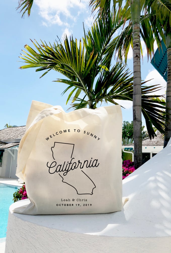 Welcome to Sunny California Wedding Welcome Bag | Swag Bags Co.