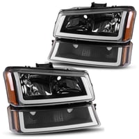 Image 1 of 03-06 SILVERADO BLACK ORANGE HEADLIGHTS