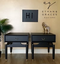 Image 1 of A pair of black G Plan bedside/side tables