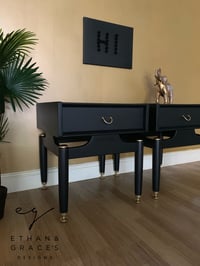 Image 4 of A pair of black G Plan bedside/side tables