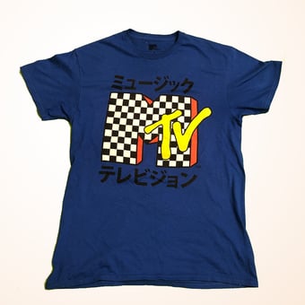 Image of MTV Music Television Japanese Checkered T-Shirt Mens Large