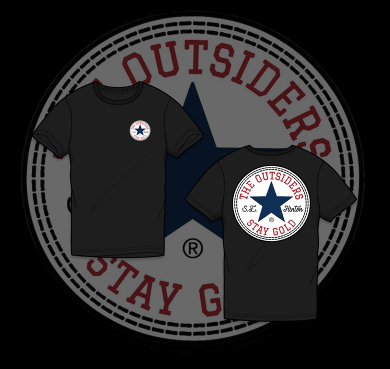 Image of The Outsiders by S.E. Hinton "All-Star" Premium Black Stay Gold Tee.