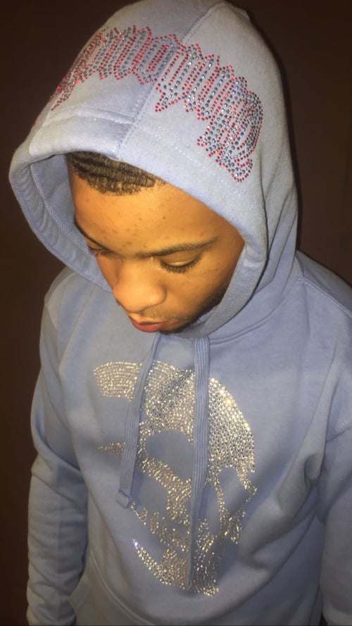 Image of Untouchable Lifestyle Skullgang Hoodie Light Blue