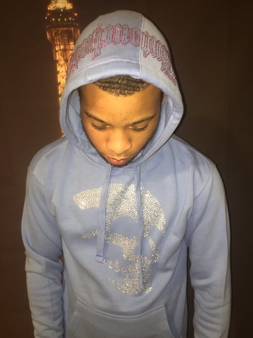 Image of Untouchable Lifestyle Skullgang Hoodie Light Blue