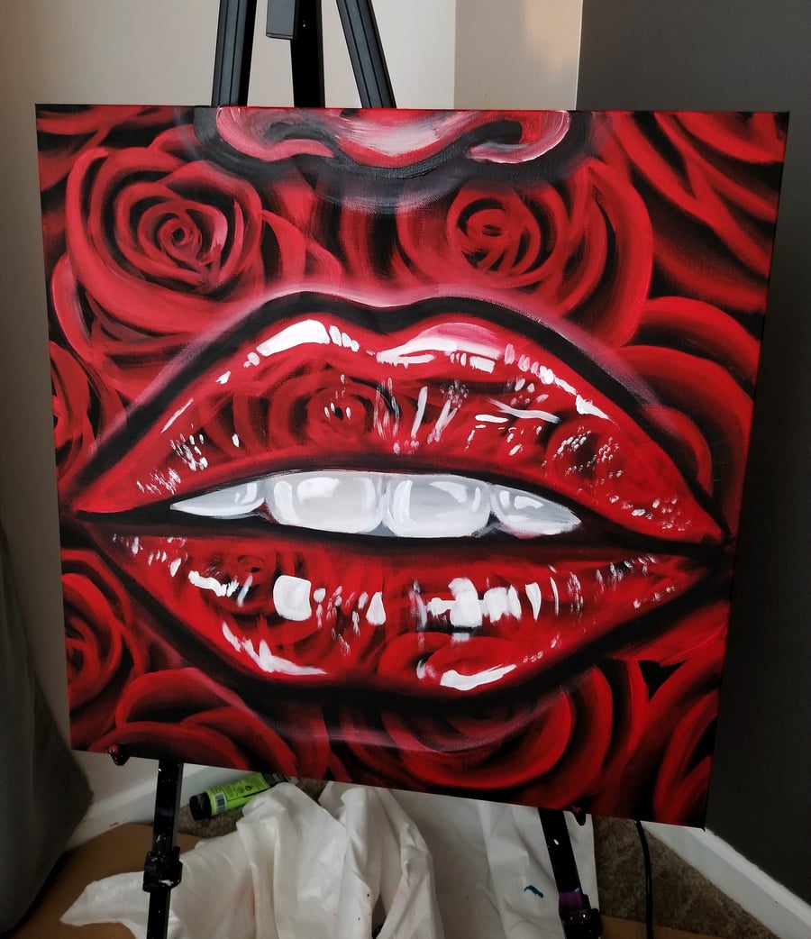 Image of Rose lips - Canvas Print 