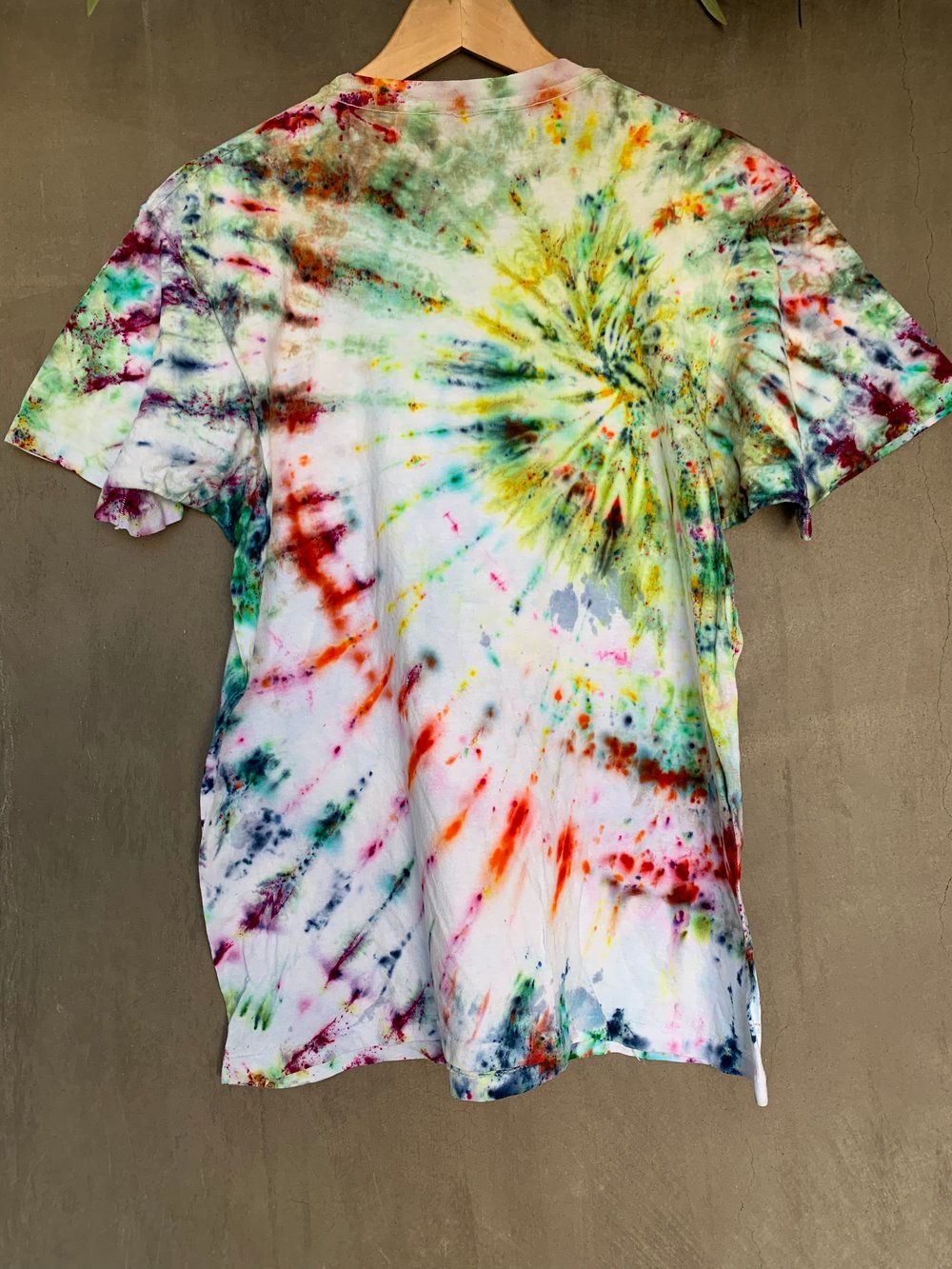 Image of rainbow spiral tie dye on vintage tee - large 2