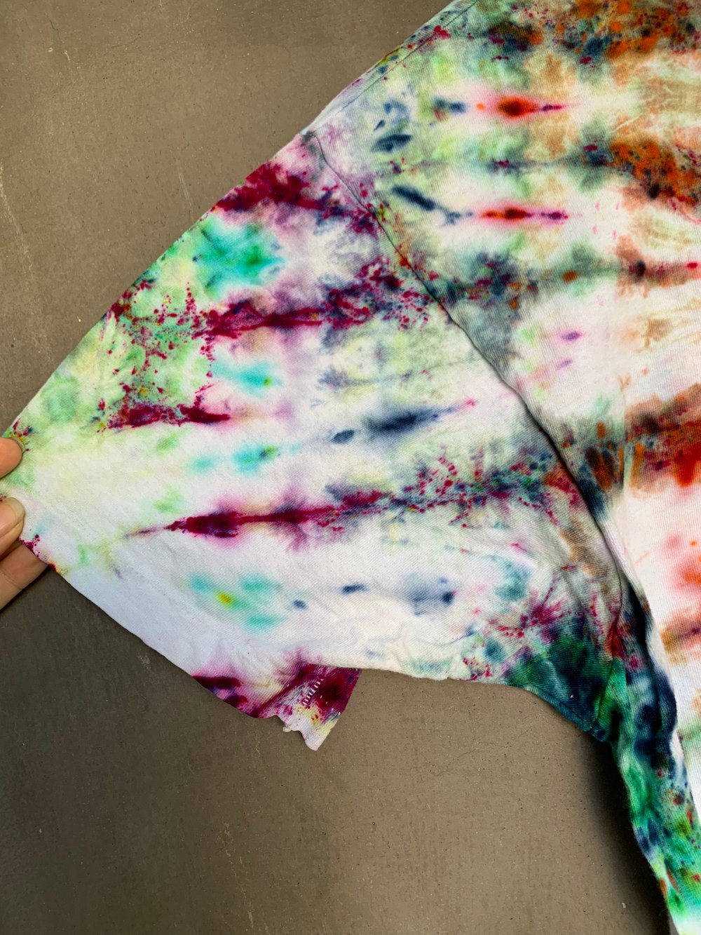 Image of rainbow spiral tie dye on vintage tee - large 2