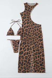 Image 3 of Cheetah Cover Up and Bikini Set