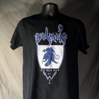 Image 3 of DOLMEN - ON THE EVE OF WAR SHIELD (BLUE & WHITE PRINT)