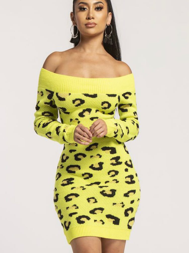 Leopard Me Please Neon Colored Knit 