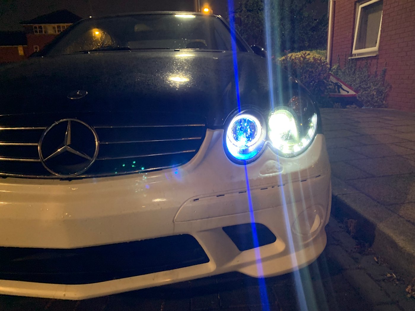 MERCEDES CLK W209 C209 2002-2009 BLACK/ CHROME LED DRL DAYLIGHT RUNNING ...