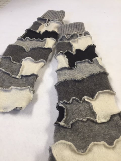 Image of 100% Cashmere "Armies" Grays/Black/White (with Gray foldover "cuff")