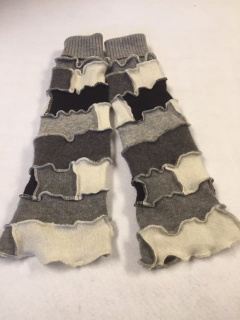 Image of 100% Cashmere "Armies" Grays/Black/White (with Gray foldover "cuff")
