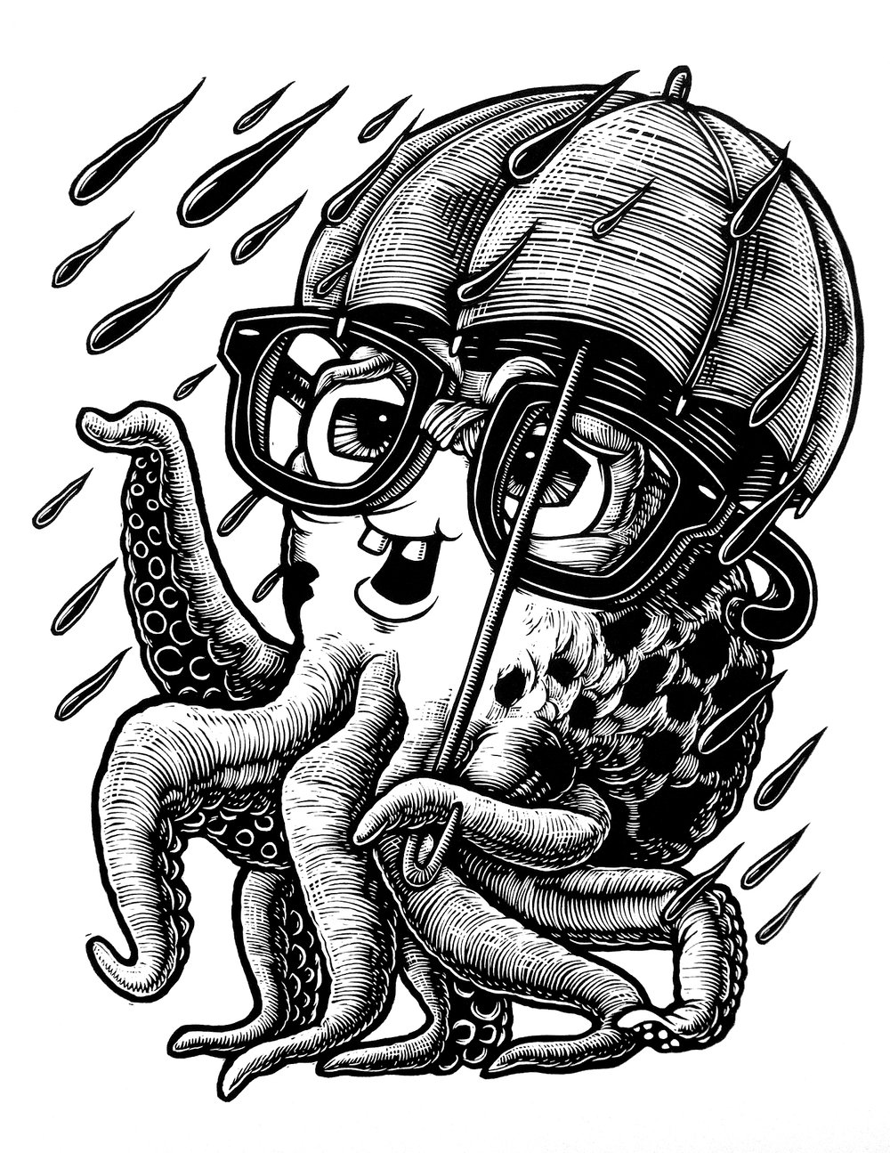Happy in the Rain Print