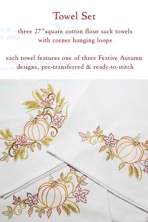 Image of Ready To Stitch Festive Fall Towel Set