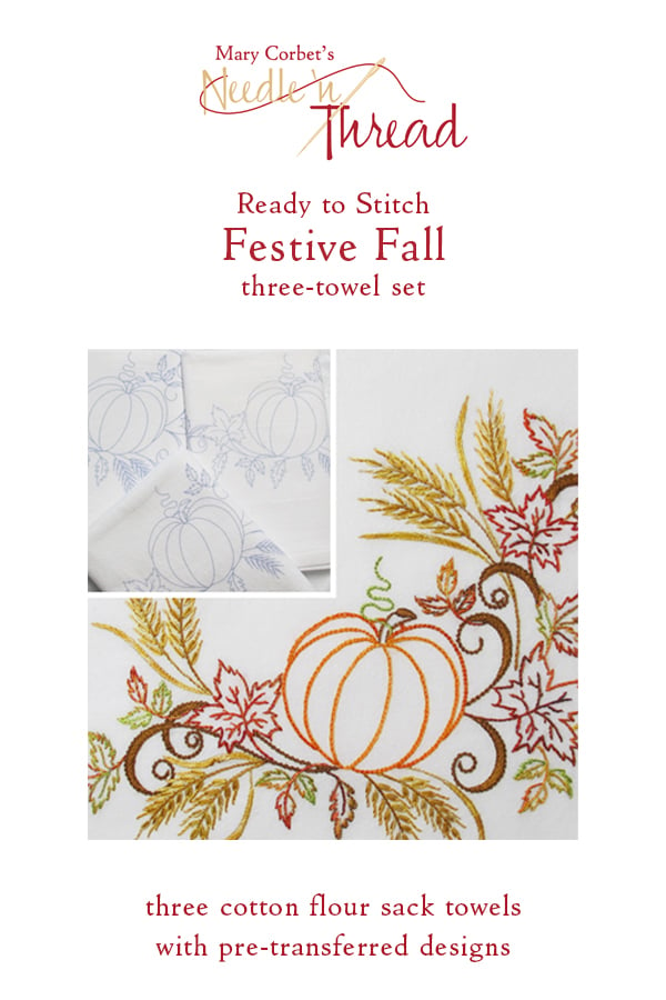 Image of Ready To Stitch Festive Fall Towel Set