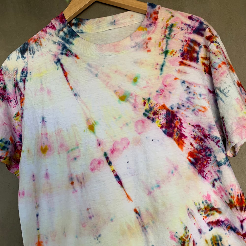 Image of rainbow tie dye vintage tee- medium 5