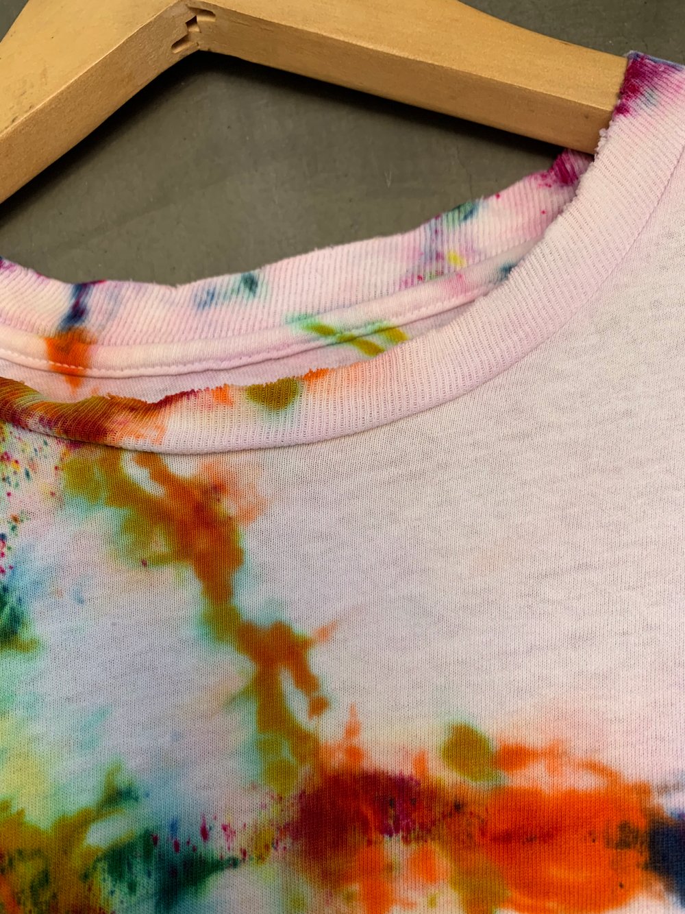 Image of rainbow tie dye on vintage tee - medium 2