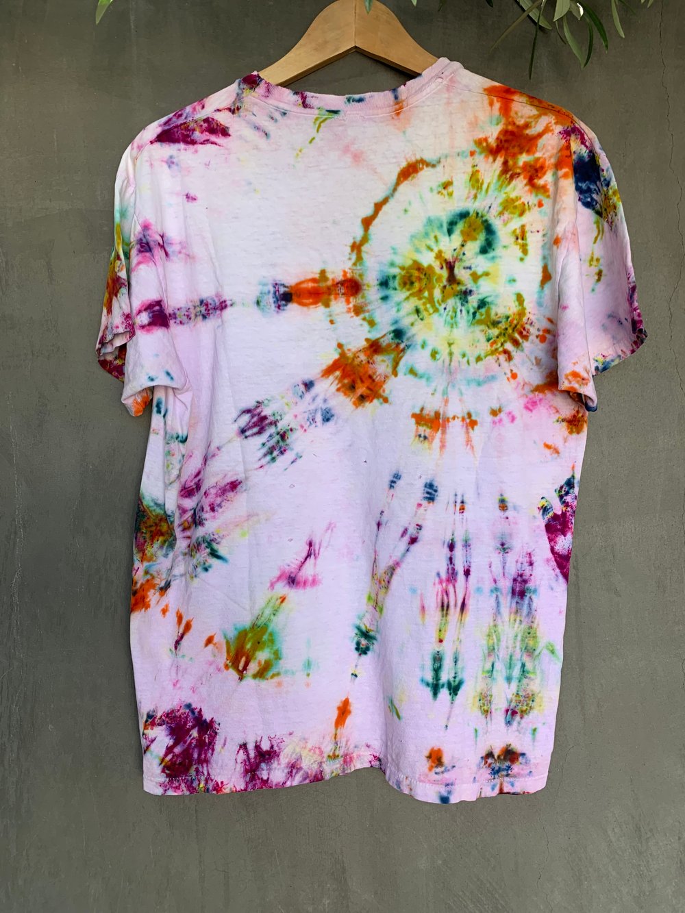 Image of rainbow tie dye on vintage tee - medium 2