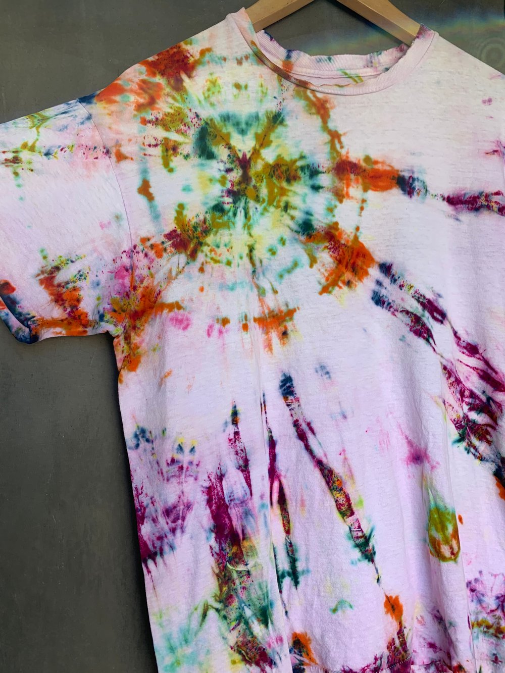 Image of rainbow tie dye on vintage tee - medium 2