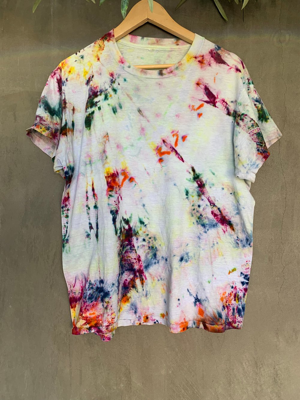 Image of rainbow tie dye on vintage tee - medium 3