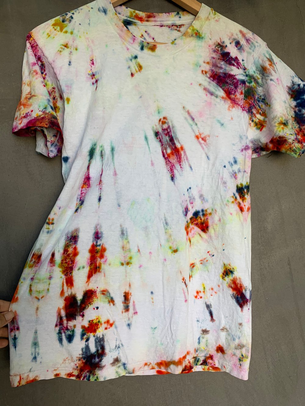 Image of rainbow tie dye vintage tee - small 2