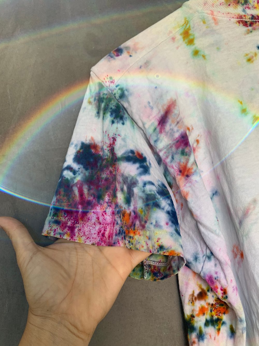 Image of rainbow tie dye vintage tee - small 2